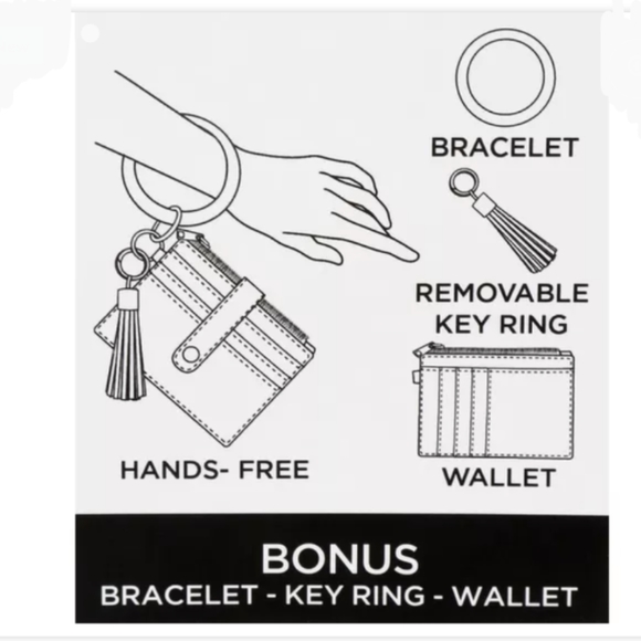 Paw Prints 3-In-1 Bracelet, Key Ring, and Wallet - Picture 3 of 3